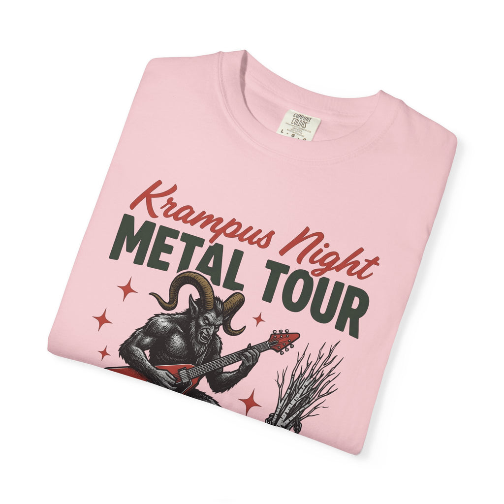 Krampus Guitar Shirt Christmas Rock Gift Women Traditional Tattoo Tee Krampus T-Shirt Xmas Fan Tattooed Tshirt Rockstar Graphic Retro Star