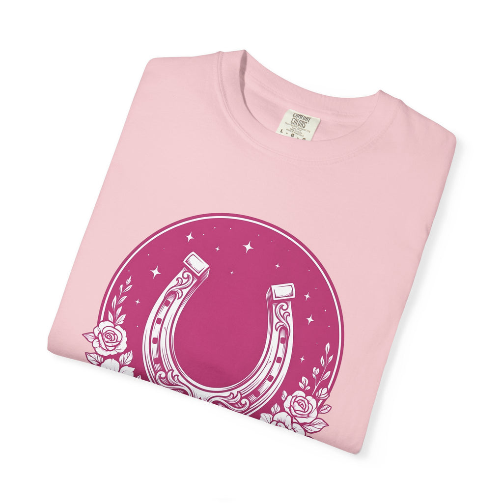 Floral Horseshoe Shirt Cowgirl Rodeo Gift Women Hippie Tee Horseshoe T-Shirt Cowgirl Fan Bohemian Tshirt Rodeo Graphic Antique Shining Star