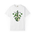 Fiddle Clover Shirt St Patrick's Day Sound Gift Women Line Art Tee Shamrock T-Shirt Luck Fan Illustrated Graphic Tshirt Antique Green Leaf