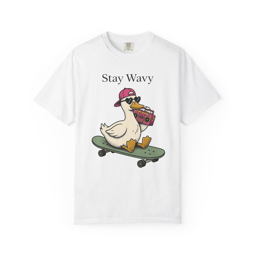 Duck Skateboard Shirt Funny Wildlife Gift Women Comic Tee Duckling T-Shirt Humor Fan Cartoon Tshirt Animal Graphic Vintage Stereo Tshirt