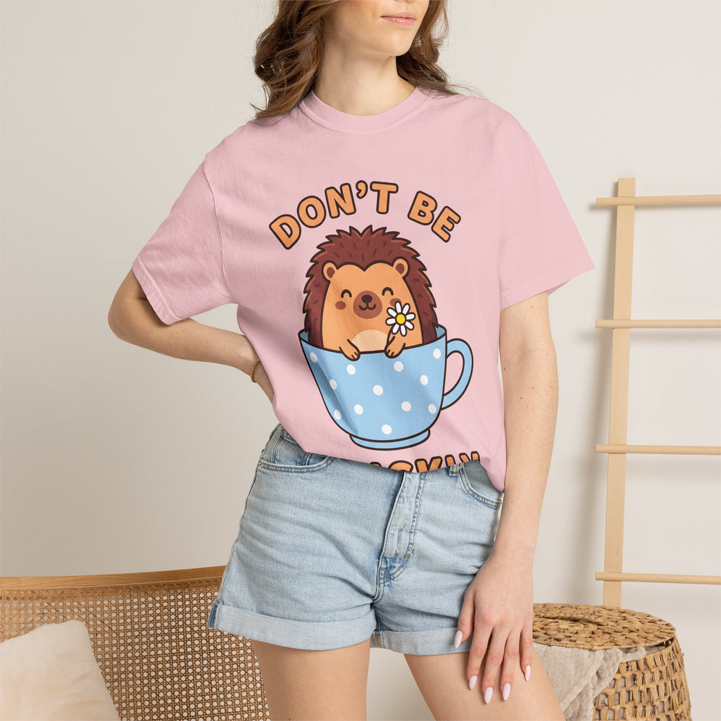 Hedgehog Cup Shirt Animals & Flowers Pun Gift Women Cartoon Tee Mug T-Shirt Floral Fan Cute Tshirt Punny Graphic Doodle Daisy Flower Tshirt