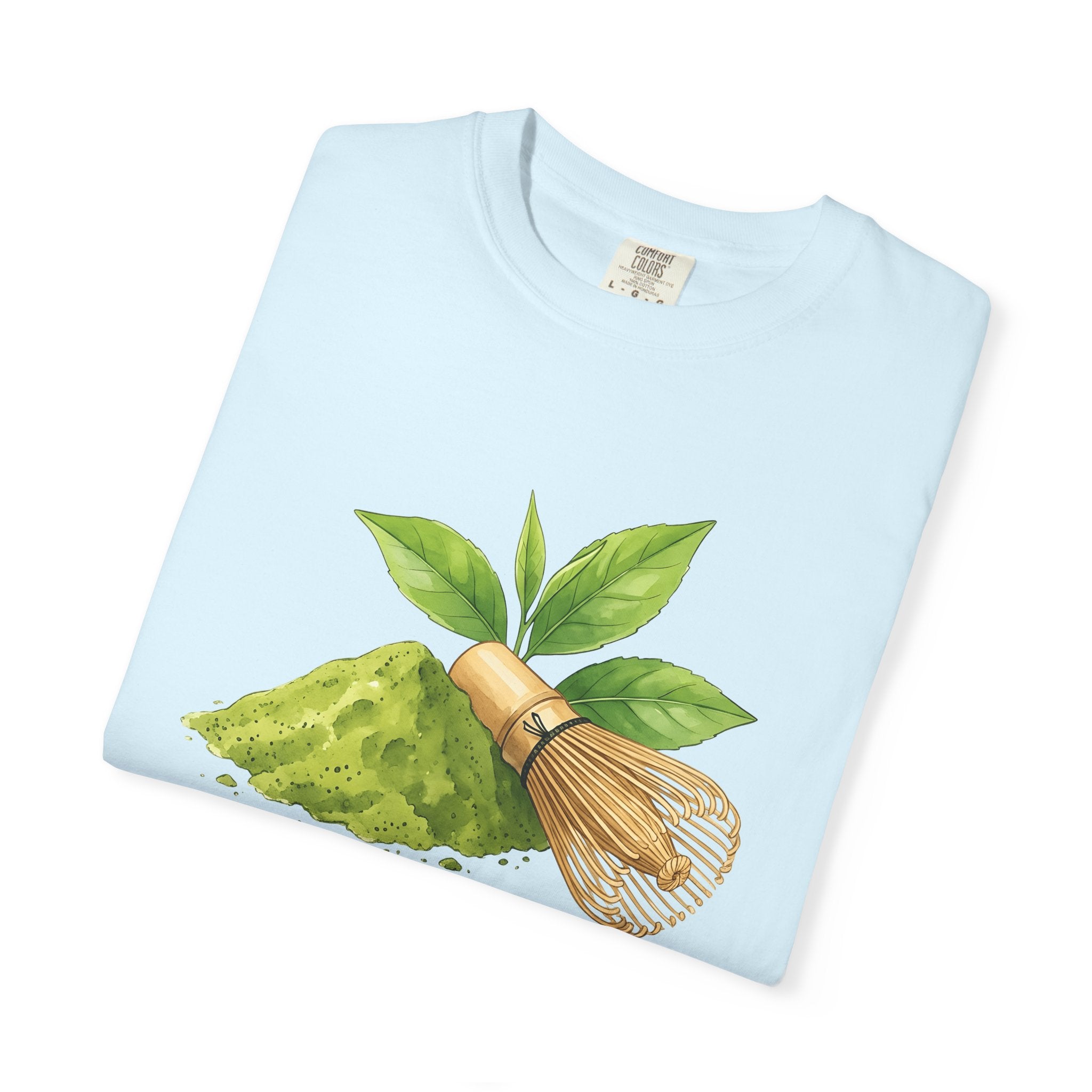 Matcha Tea Shirt Drinks Japan Gift Women Watercolor Tee Green Tea T-Shirt Beverage Fan Watercolour Tshirt Japanese Graphic Hand Drawn Bamboo