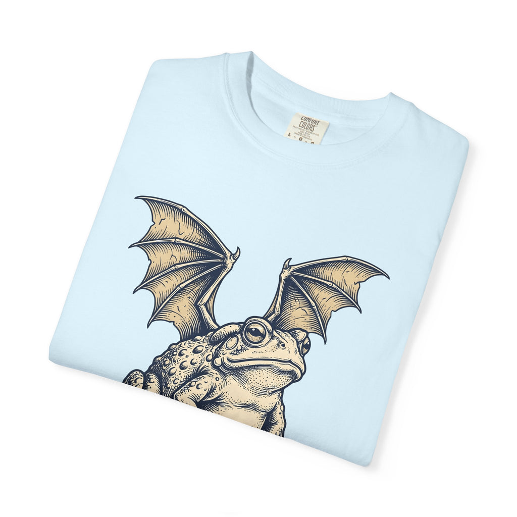 Wings Frog Bat Shirt Fantasy Beast Gift Women Hand Drawn Tee Batwing T-Shirt Mythical Fan Illustrated Tshirt Creature Graphic Line Art
