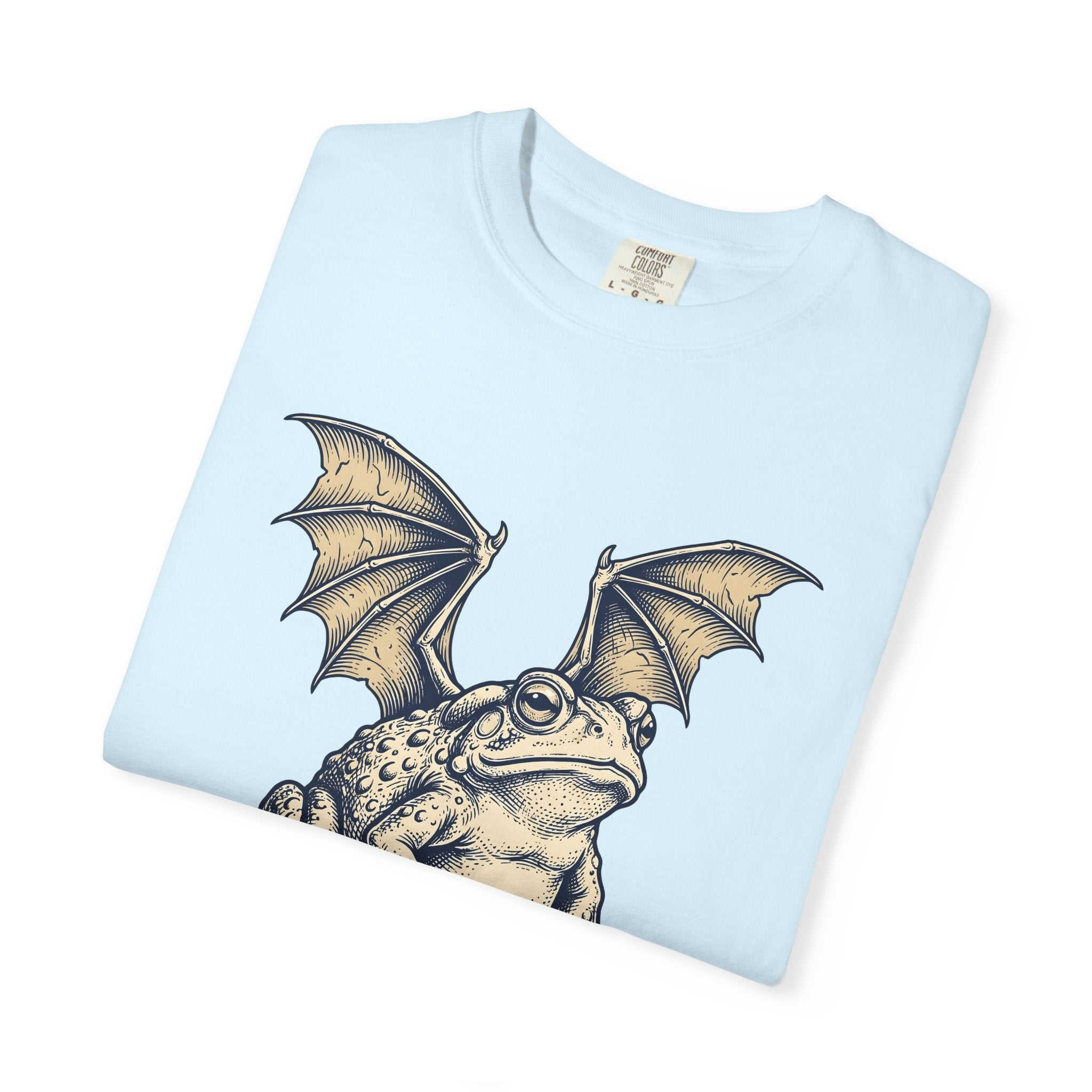 Wings Frog Bat Shirt Fantasy Beast Gift Women Hand Drawn Tee Batwing T-Shirt Mythical Fan Illustrated Tshirt Creature Graphic Line Art