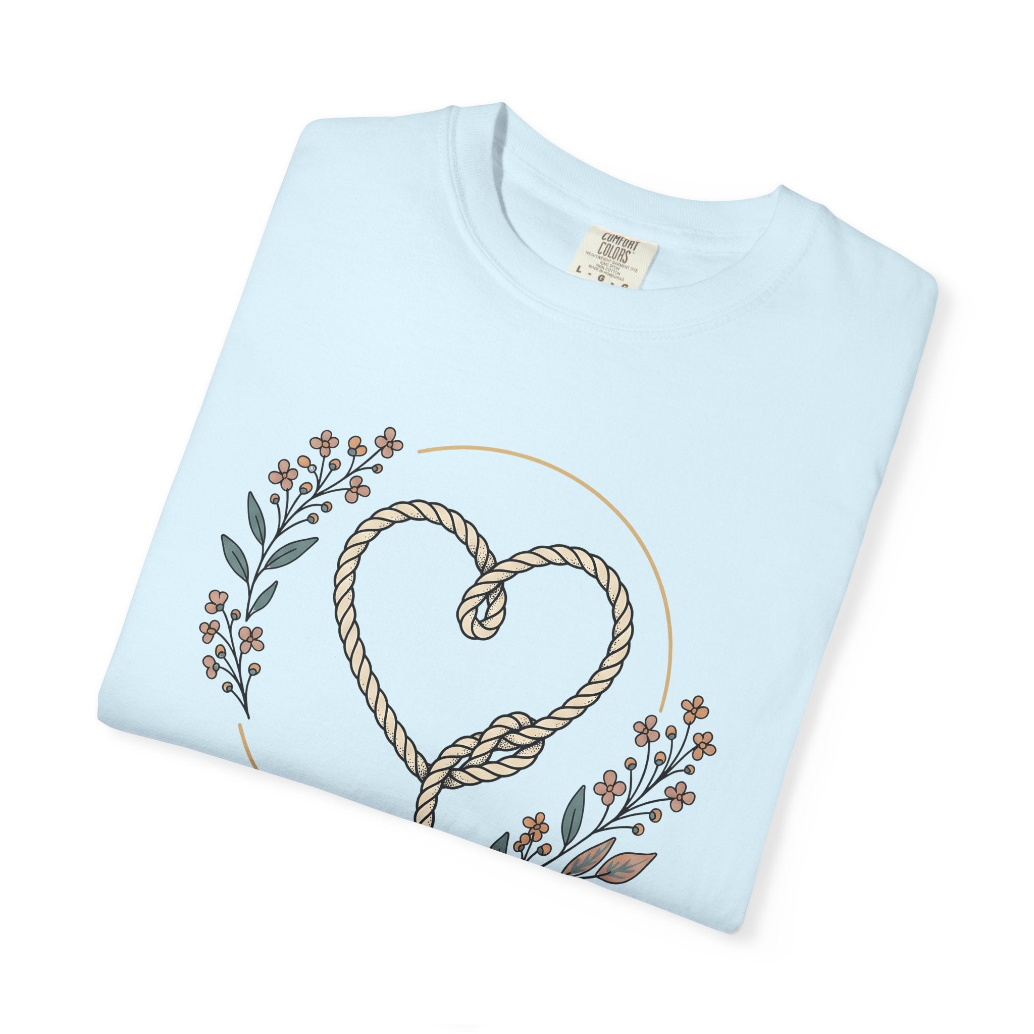 Twine Heart Shirt Cowgirl Cowboy Gift Women Rustic Tee Heart Twine T-Shirt Rodeo Fan Country Tshirt Cowboy Graphic Simple Meadow Flowers