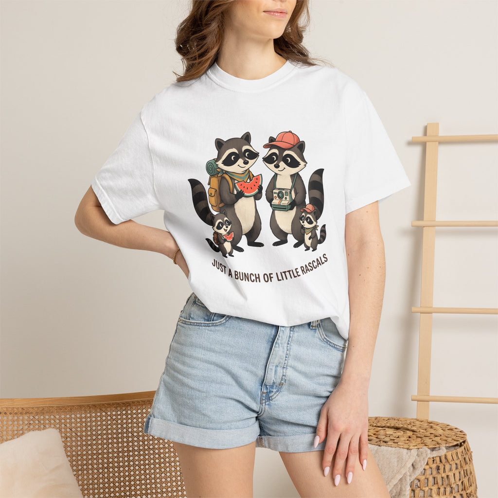 Raccoon Clan Shirt Funny Fauna Gift Women Lovable Tee Raccoon T-Shirt Comedy Fan Cartoon Tshirt Wildlife Graphic Caricature Juicy Melon