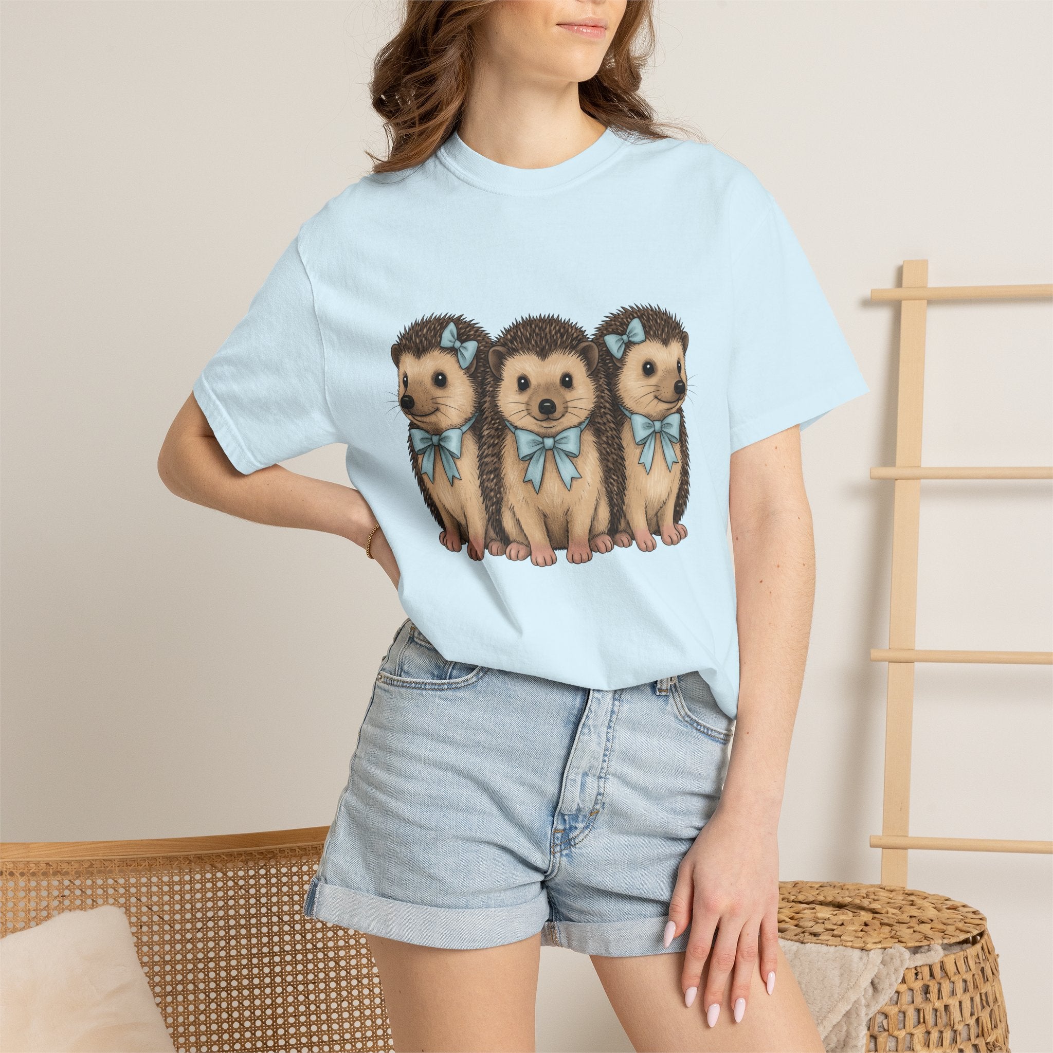 Hedgehog Pack Shirt Easter Pets Gift Women Doodle Tee Porcupine T-Shirt Easter Fan Hedgehog Graphic Quill Doodle Tshirt Classic Cerulean