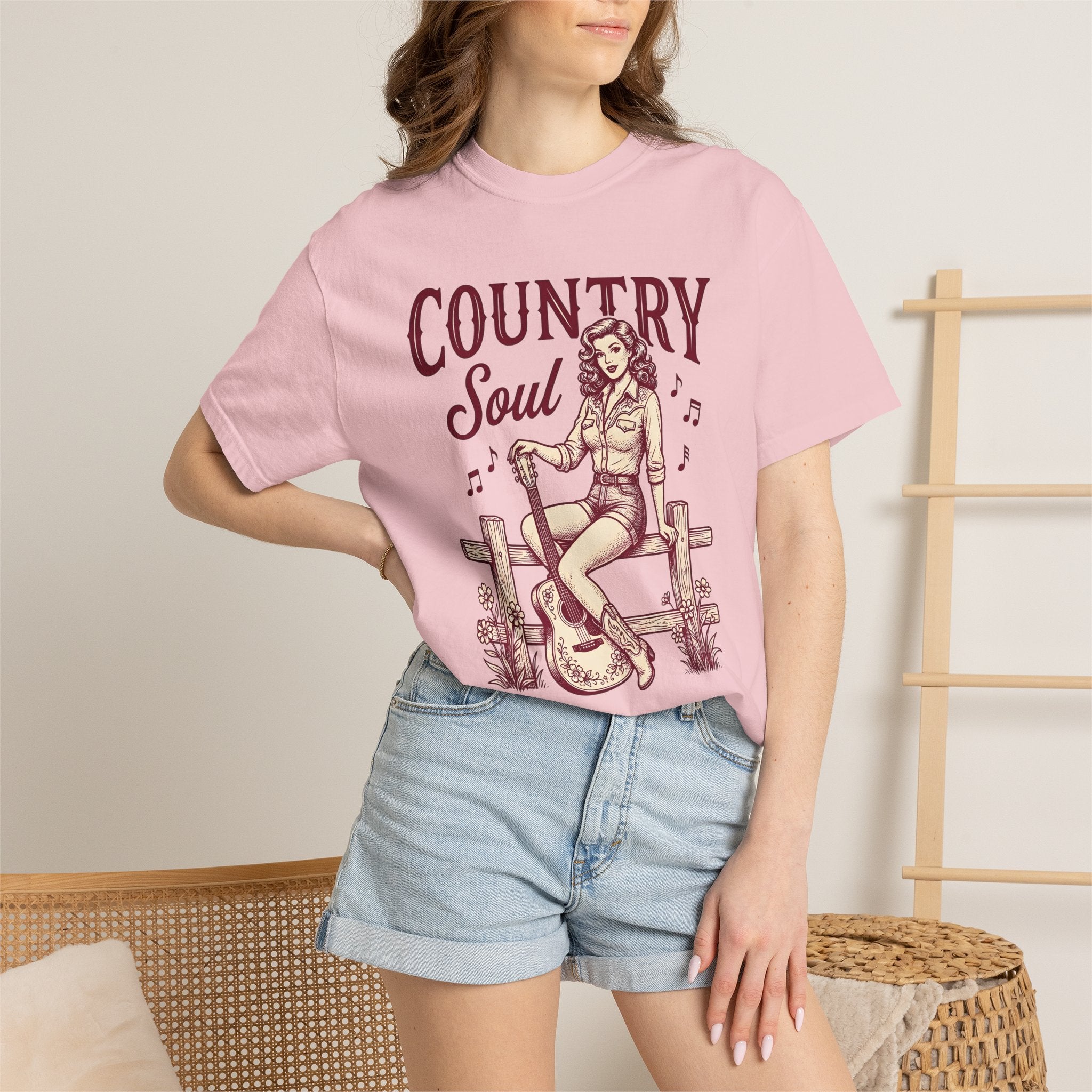 Cowgirl Guitar Shirt Cowgirl Band Gift Women Classic Tee Guitarist T-Shirt Cowboy Fan Vintage Tshirt Music Graphic Cartoon Petal Tshirt