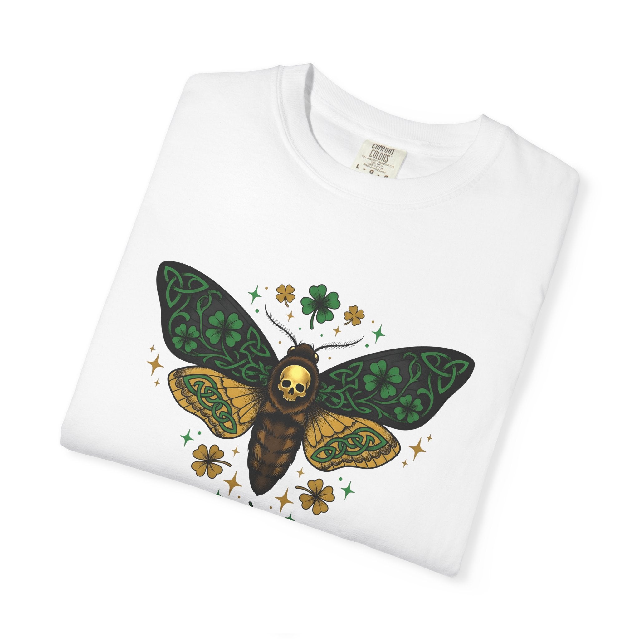 Insect Skull Shirt St Patrick's Day Dark Gift Women Tribal Tee Bug T-Shirt Irish Fan Primitive Tshirt Gothic Graphic Retro Clover Tshirt