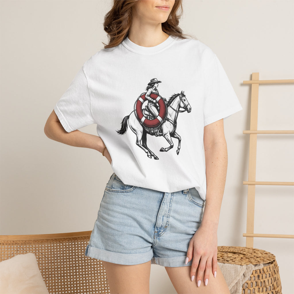 Cowgirl Horse Shirt Cowgirl Western Gift Women Tattoo Style Tee Horseback T-Shirt Cowgirl Fan Ink Tshirt Rodeo Graphic Vintage Lifebuoy