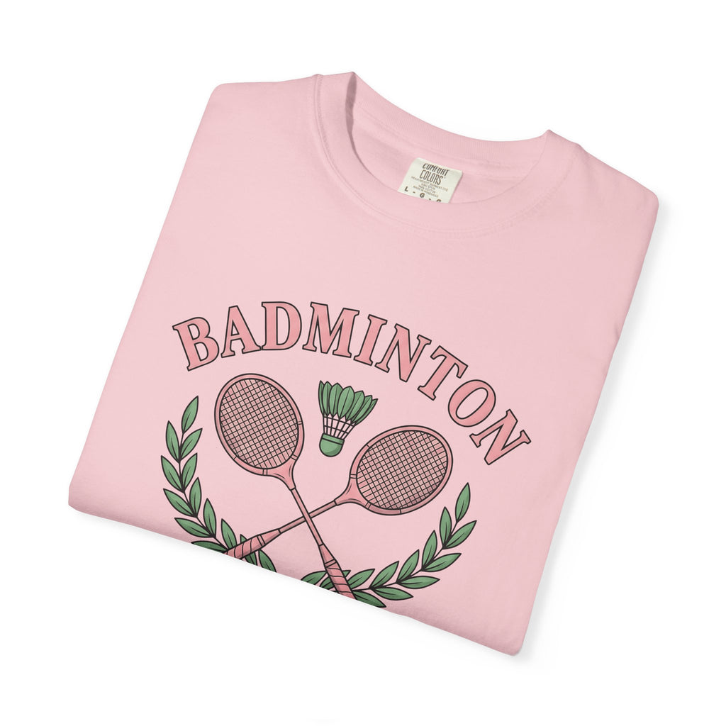 Badminton Racquets Shirt Badminton Association Gift Women Line Art Tee Racquet T-Shirt Badminton Enthusiast Drawing Design Cartoon Birdie