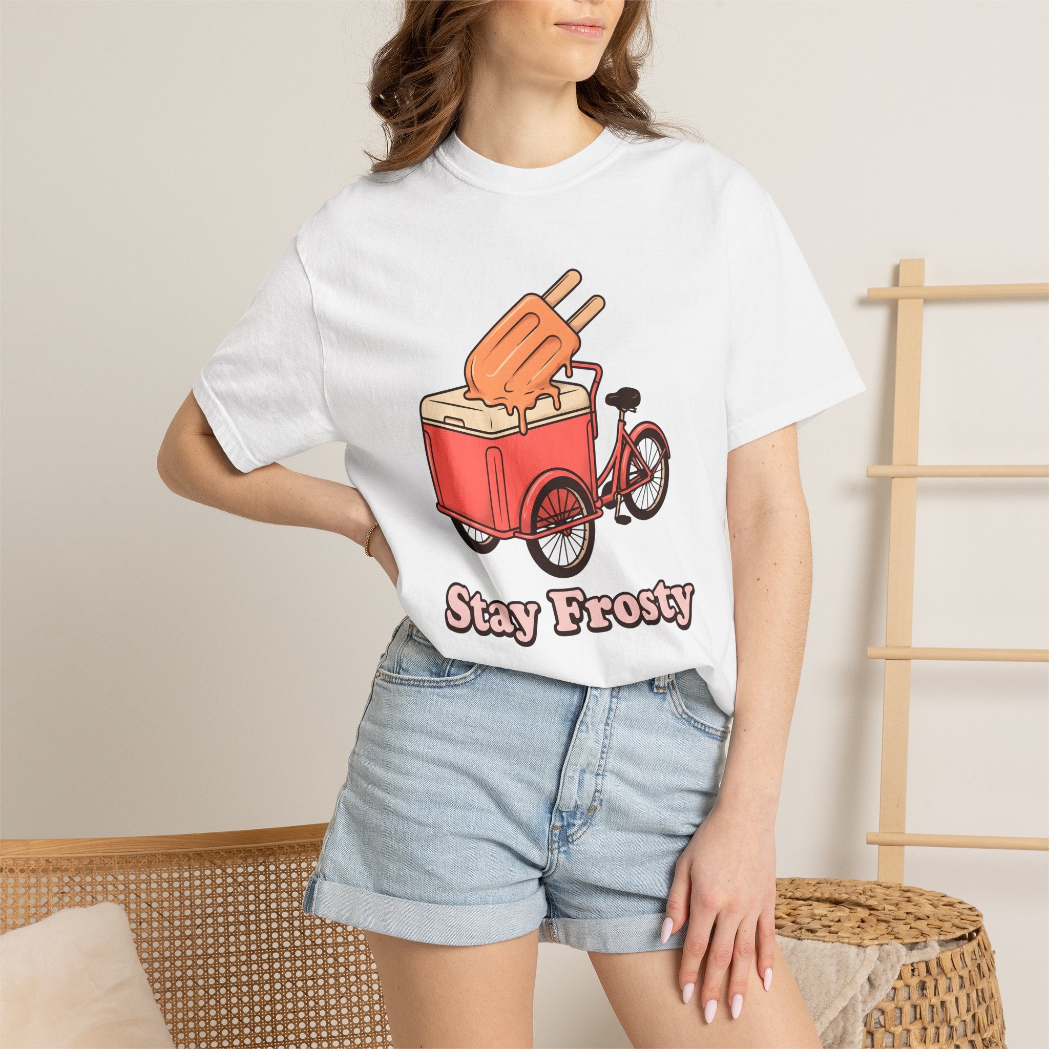 Ice Cream Cart Shirt Desserts Beach Gift Women Comic Tee Ice Cream Van T-Shirt Sweets Fan Cartoon Tshirt Coastal Graphic Vintage Bike Tshirt