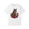 Horse Blossom Shirt Boho Chic Creature Gift Women Tribal Tee Mare T-Shirt Bohemian Fan Ethnic Tshirt Beast Graphic Hand Drawn Poppy Petal