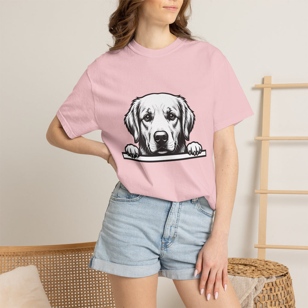 Golden Retriever Shirt Dog Pets Gift Women Line Art Tee Retriever T-Shirt Dog Fan Canine Graphic Doggy Design Tshirt Vintage Paws Tshirt