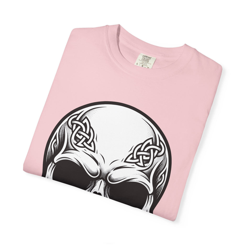 Celtic Skull Shirt St Patrick's Day Fantasy Gift Women Neo Traditional Tee Skull T-Shirt Irish Fan Tribal Tshirt Mythical Graphic Line Art