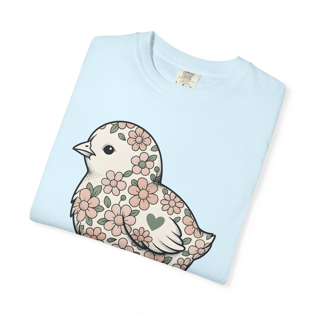 Blossom Hen Shirt Easter Wildlife Gift Women Indie Tee Chicken T-Shirt Spring Fan Hen Tshirt Wildlife Illustration Classic Heart Shape