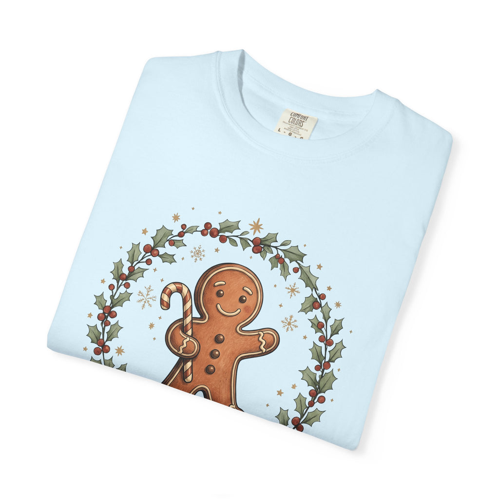 Gingerbread Character Shirt Christmas Celebration Gift Women Cartoon Tee Gingerbread Man T-Shirt Xmas Fan Holiday Graphic Tshirt Line Art