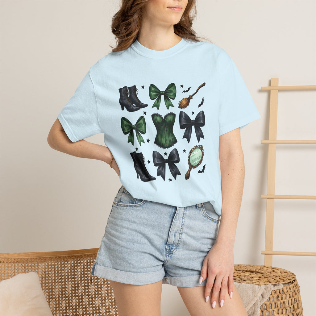 Witch Jewelry Shirt Halloween Magic Gift Women Dark Tee Jewelry T-Shirt Horror Fan Occult Tshirt Magical Graphic Retro Emerald Corset Tshirt