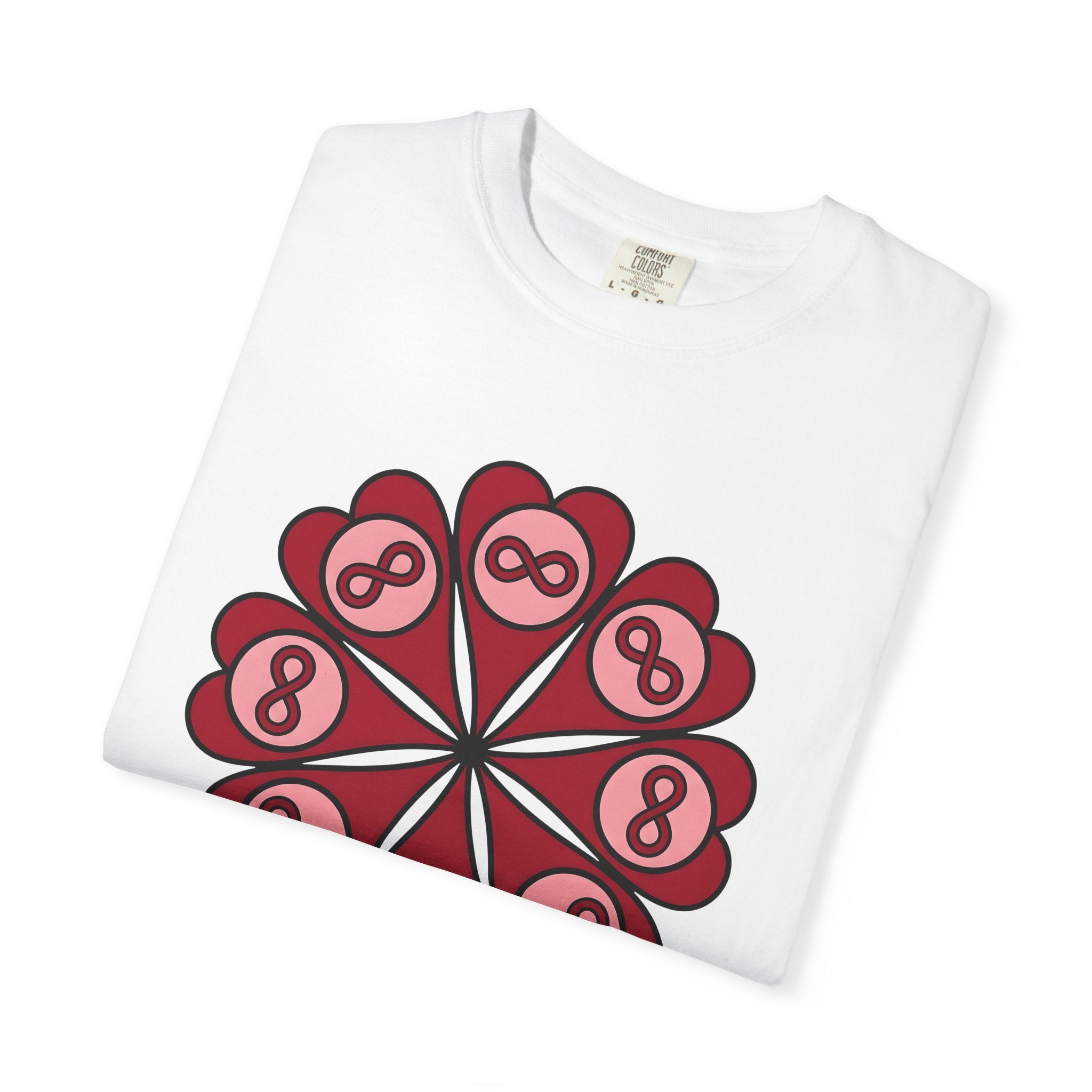 Love Mandala Shirt Boho Chic Romance Gift Women Simple Tee Mandala T-Shirt Bohemian Fan Minimalist Tshirt Valentine Graphic Abstract Endless