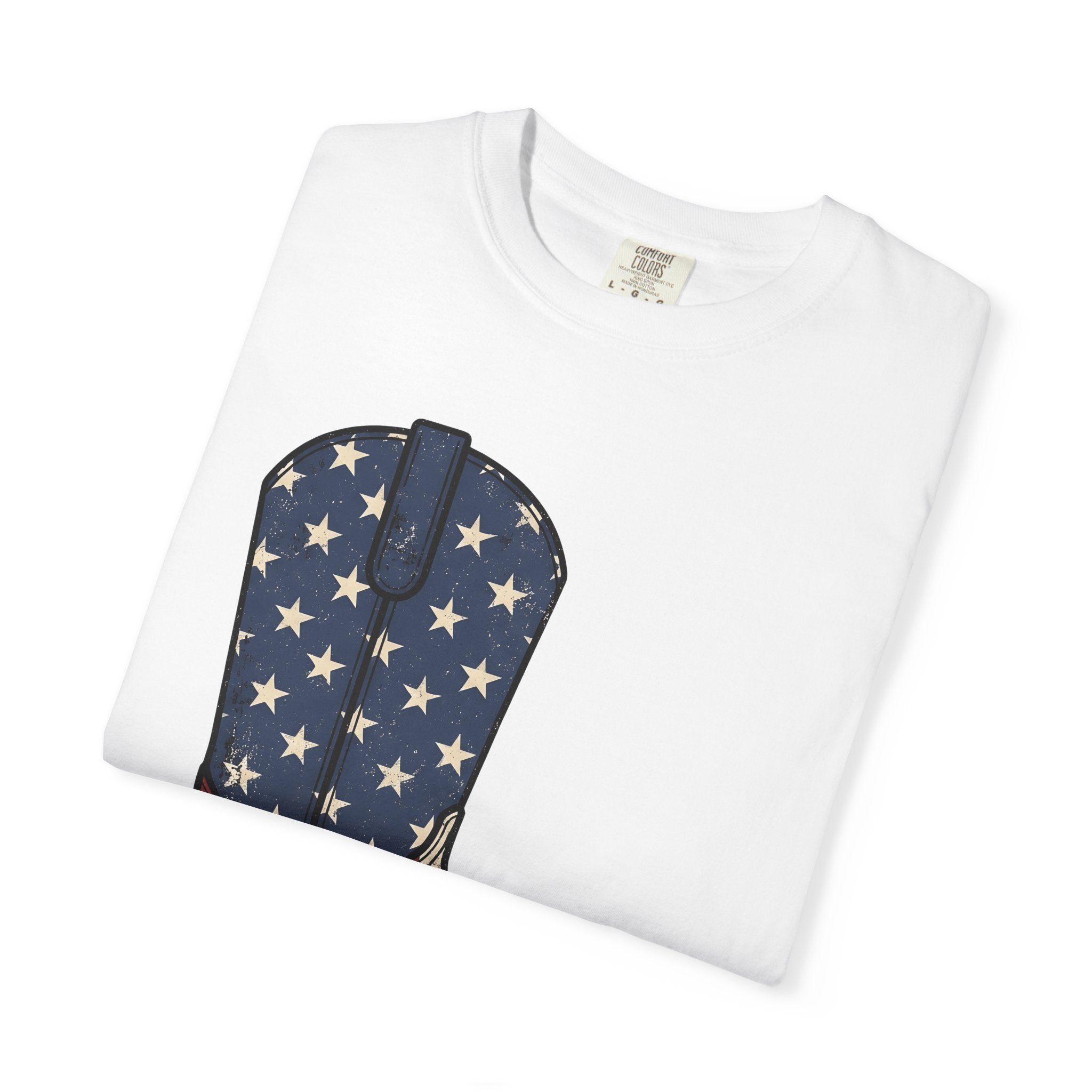 Cowboy Boot Shirt America Country Gift Women Hand Drawn Tee Boot T-Shirt American Fan Illustrated Tshirt Country Graphic Sketch Star Pattern