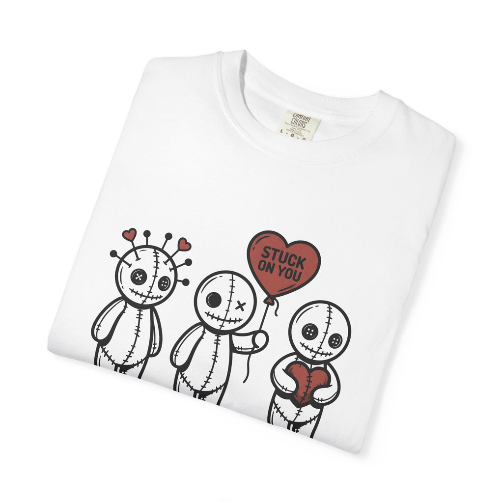 Voodoo Doll Shirt Valentine Dark Gift Women Cartoon Tee Poppet T-Shirt Love Fan Comic Tshirt Gothic Graphic Line Art Heart Balloon Tshirt