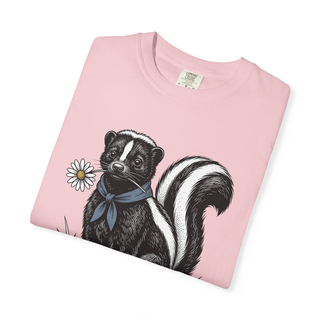 Skunk Neckerchief Shirt Cowgirl Pets Gift Women Sketch Tee Bandana T-Shirt Rodeo Fan Illustrated Tshirt Animal Graphic Hand Drawn Blossom