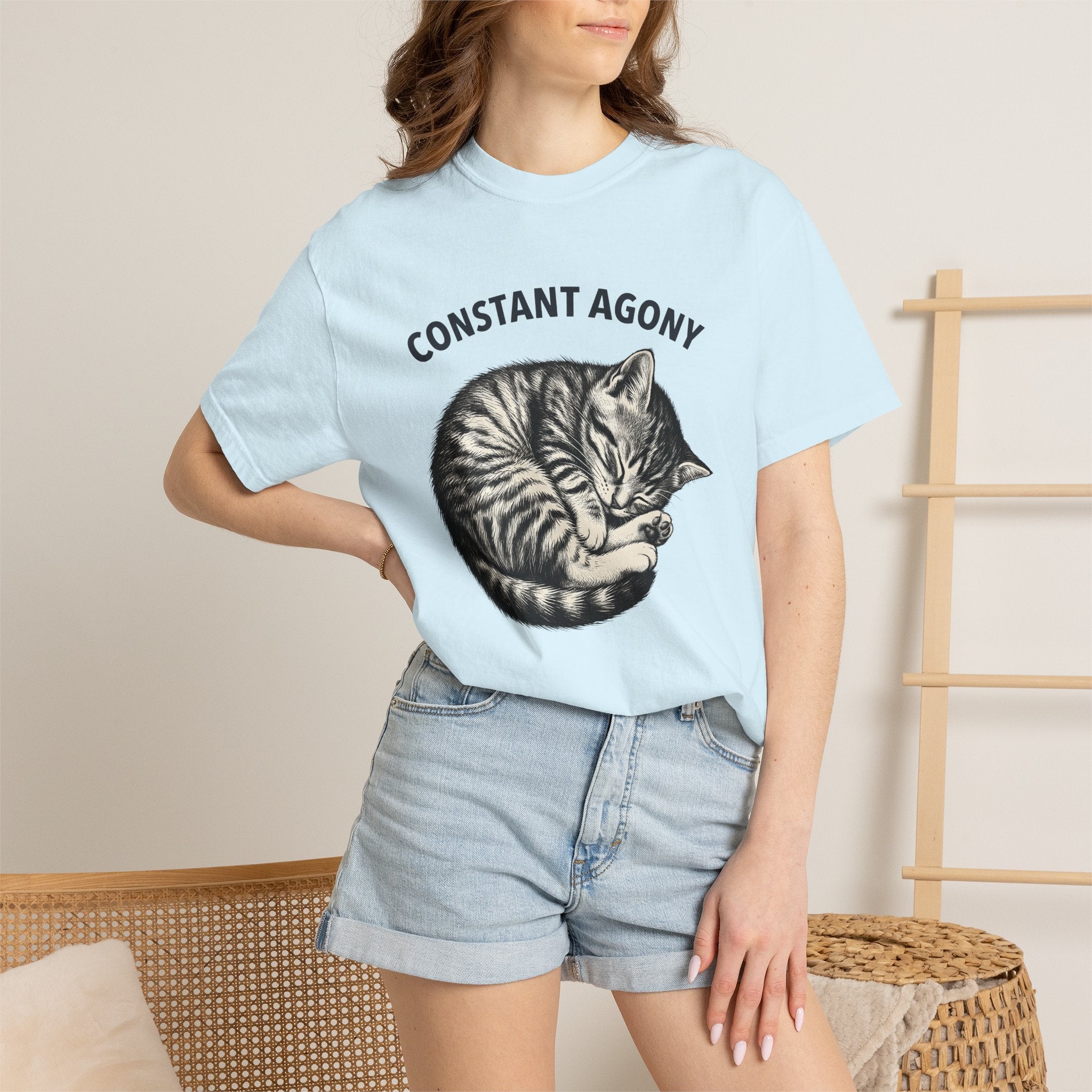Sleeping Kitten Shirt Cat Pet Gift Women Sketch Tee Kitten T-Shirt Cat Fan Drawing Graphic Pet Design Retro Pattern Tshirt