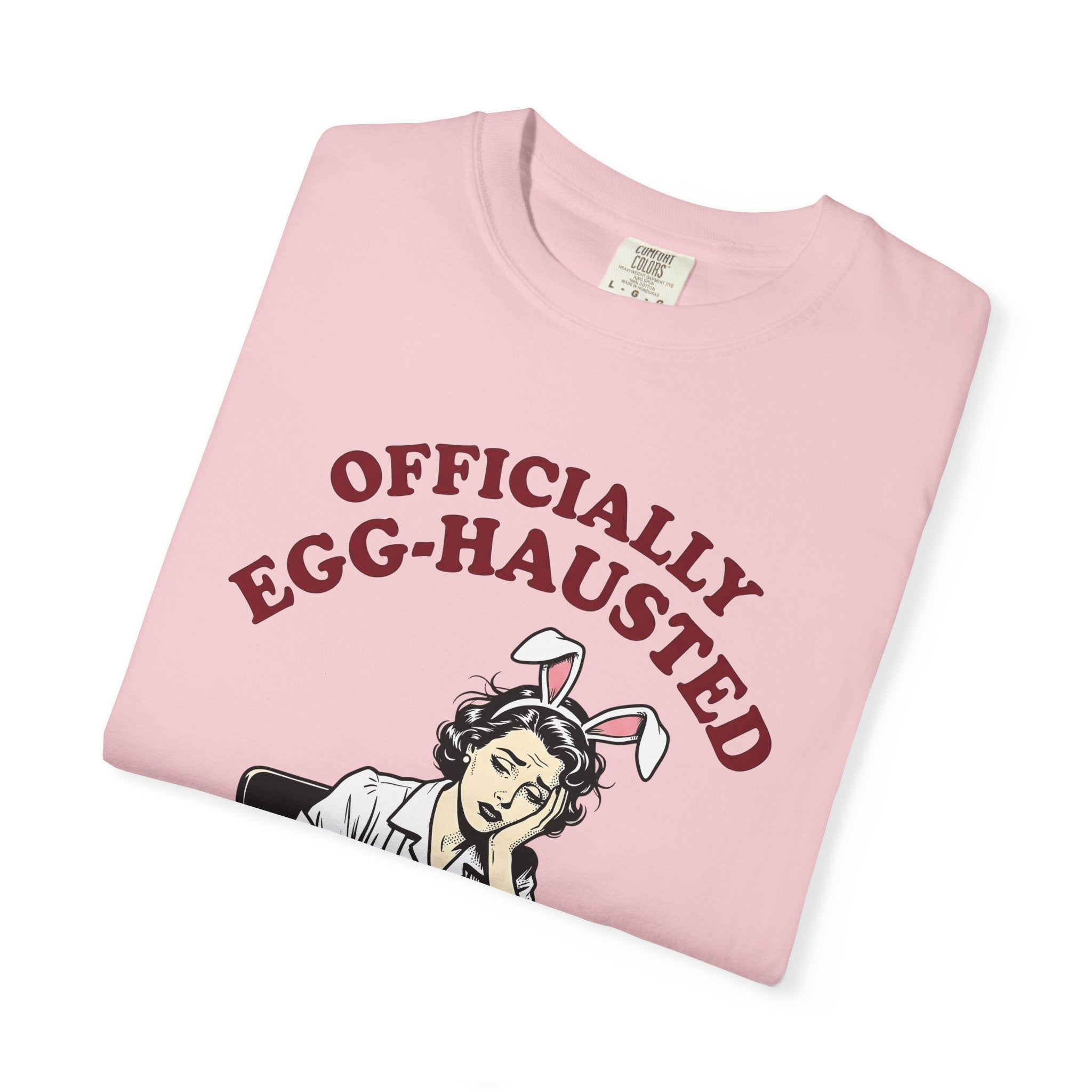 Sleepy Girl Bunny Ears Shirt Easter Jokes Gift Women Retro Tee Bunny Ears T-Shirt Easter Fan Vintage Tshirt Pun Graphic Cartoon Spring Eggs