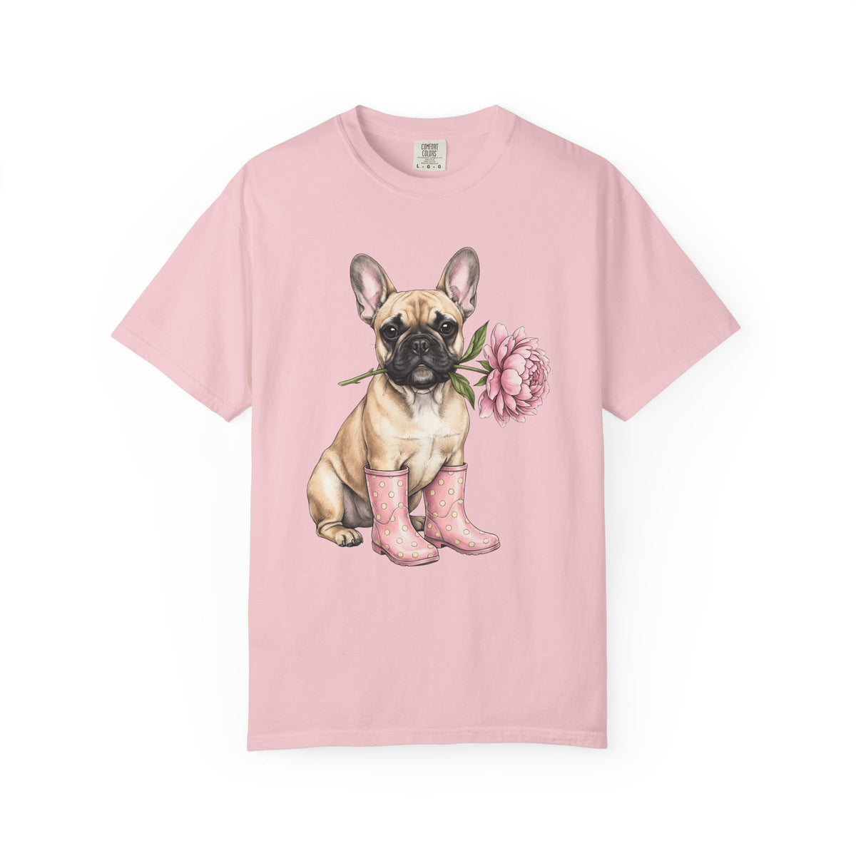 French Bulldog Shirt Dog Floral Unisex Gift Hand Drawn Tee Bulldog T-Shirt Dog