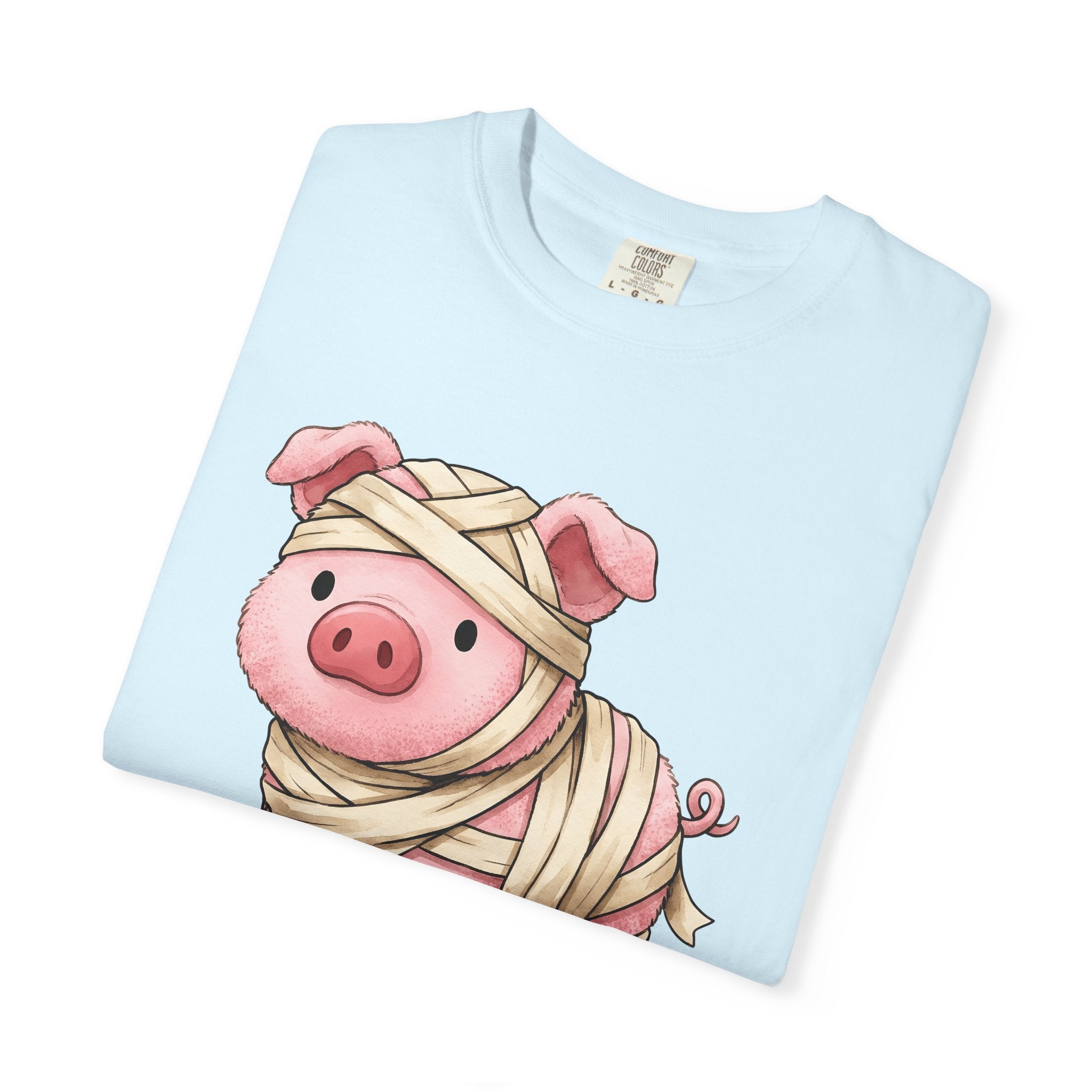 Pig Mummy Shirt Animals Holiday Gift Women Kawaii Tee Swine T-Shirt Creature Fan Hog Tshirt Celebration Graphic Animated Strips Tshirt