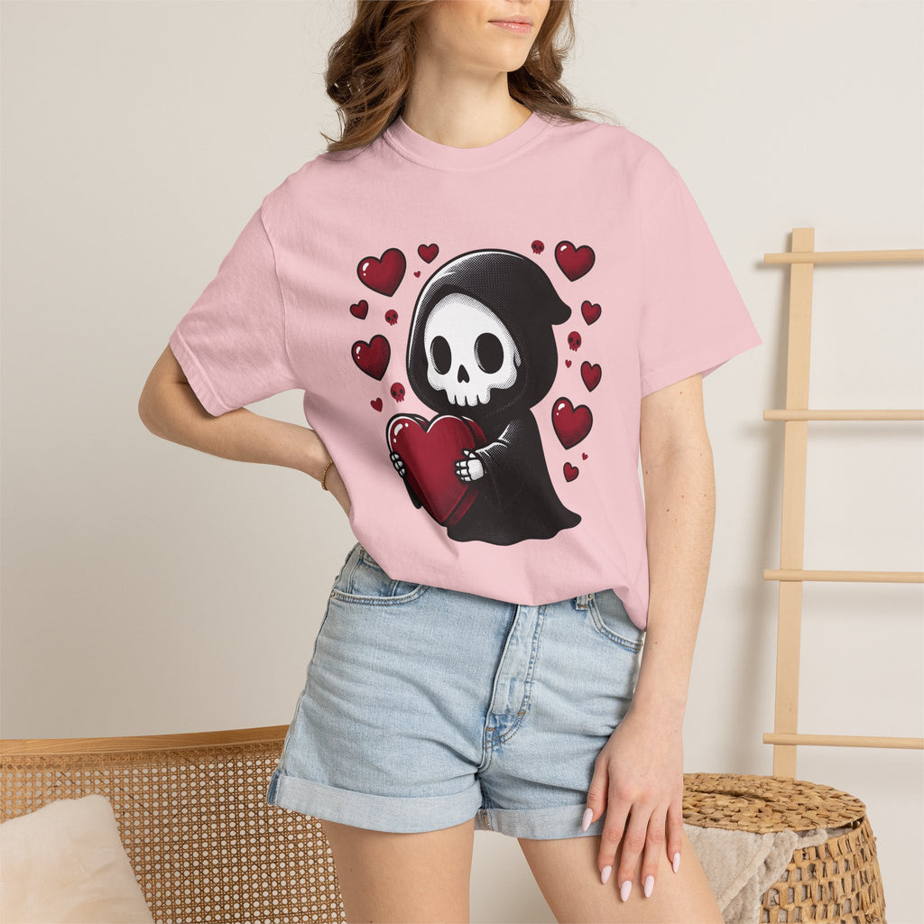 Adorable Reaper Shirt Valentine's Day Dark Gift Women Comic Tee Grim Reaper T-Shirt Valentine Fan Cartoon Tshirt Gothic Graphic Vintage Love