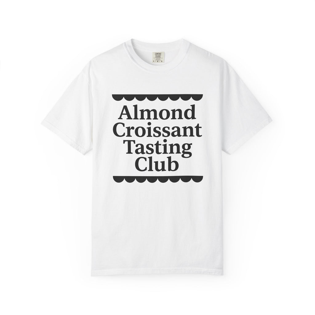 Bakery Club Text Shirt Desserts Foodie Gift Women Minimalist Tee Pastry T-Shirt Sweets Fan Simple Tshirt Food Graphic Retro Scallop Border