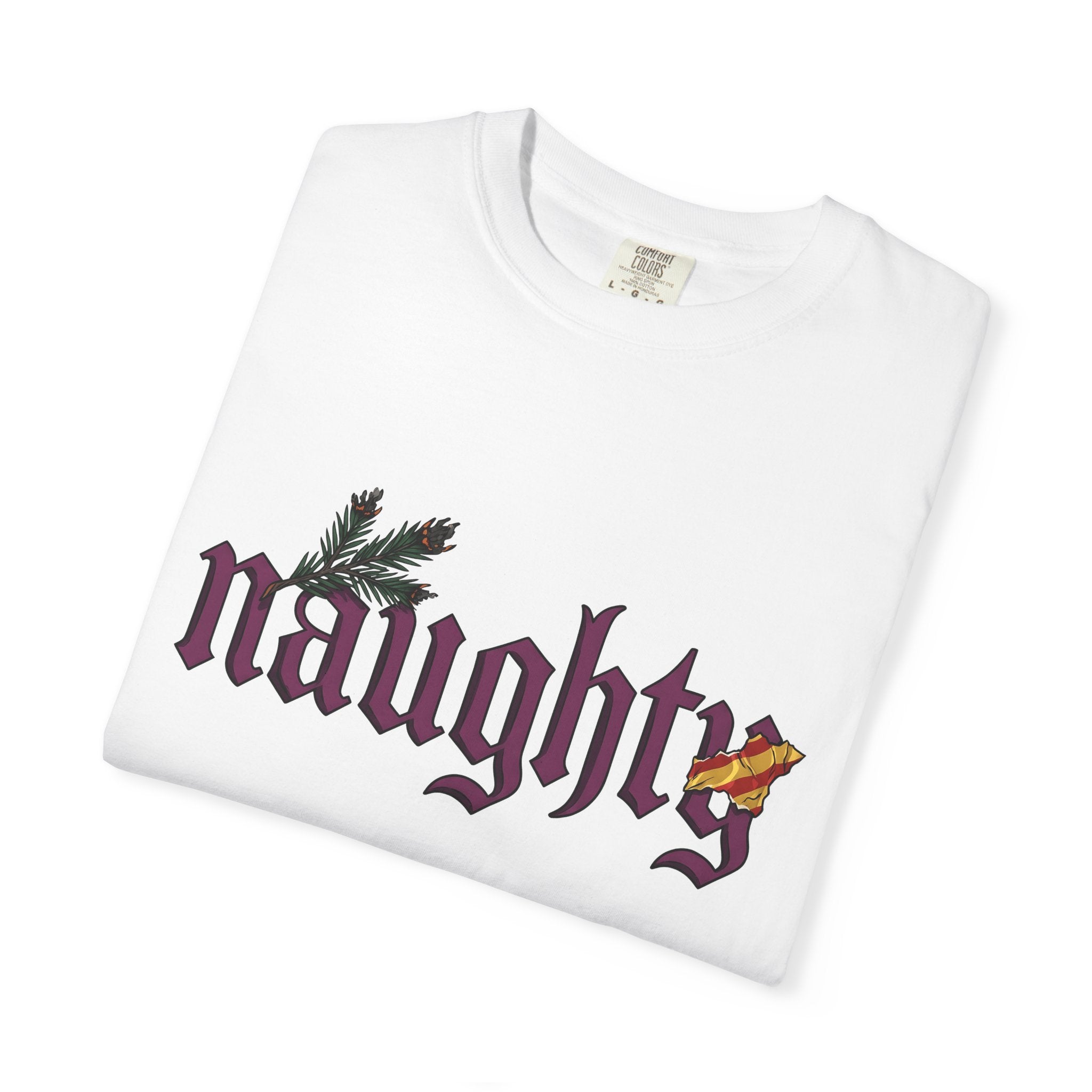 Gothic Typeface Shirt Christmas Satire Gift Women Thick Tee Typography T-Shirt Xmas Fan Bold Tshirt Sarcastic Graphic Nostalgic Conifer