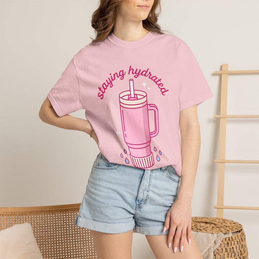 Water Tumbler Shirt Drinks Wellness Gift Women Kawaii Tee Tumbler T-Shirt Beverage Enthusiast Cute Tshirt Self Care Graphic Minimal Water