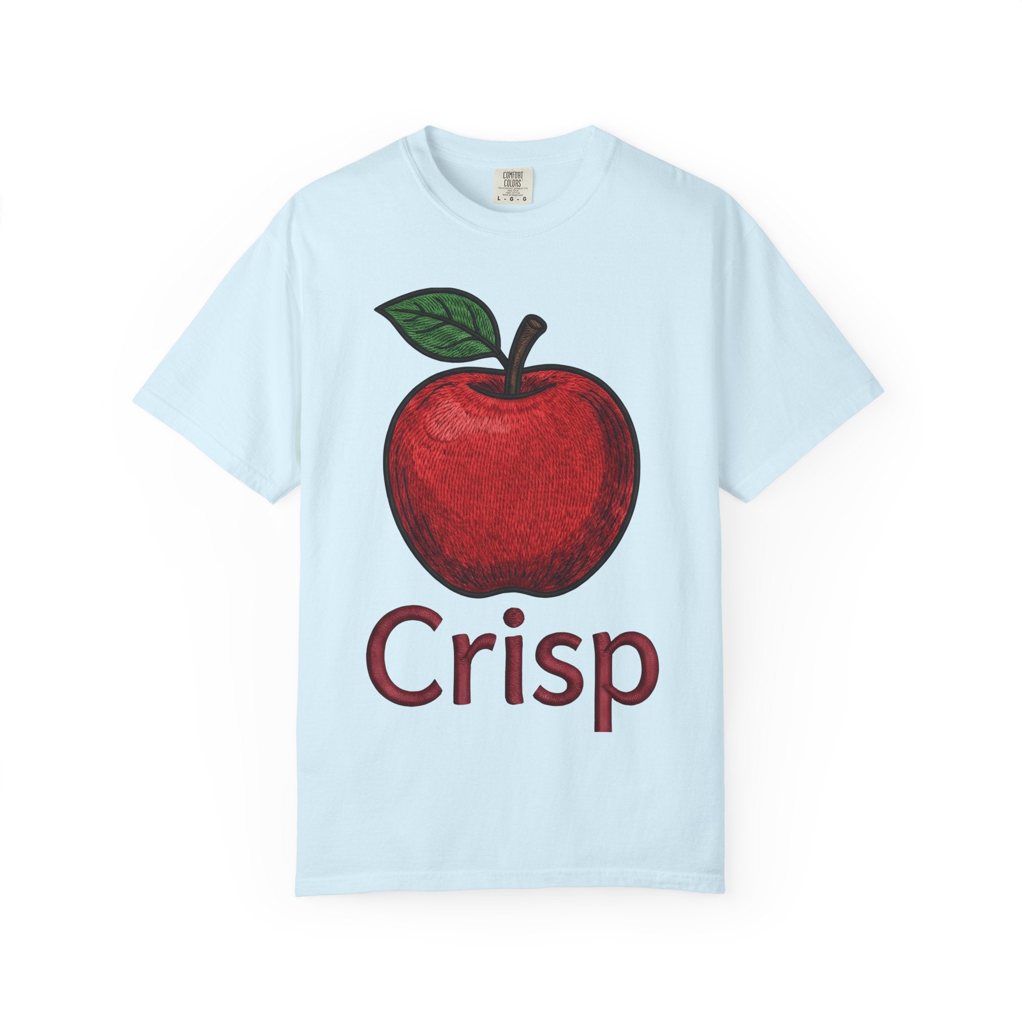 Apple Art Shirt Fruit Cooking Gift Women Sewn Tee Apple T-Shirt Fruit Fan Embroidery Design Cooking Graphic Doodle Greenery Tshirt
