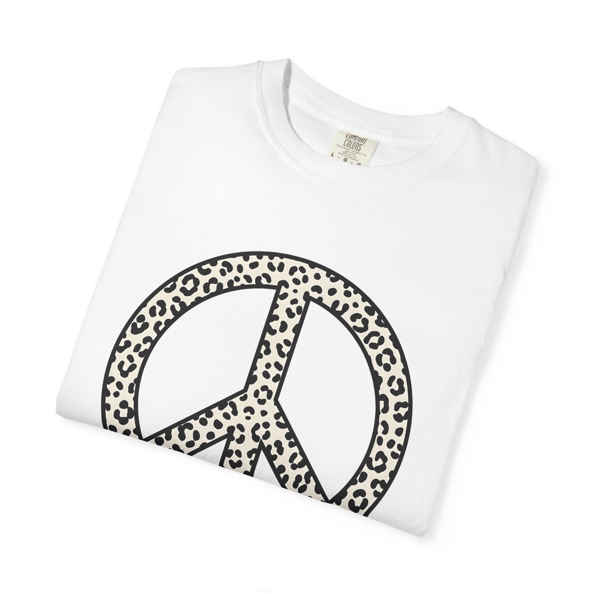 Wild Cat Peace Sign Shirt Animal Print Vintage Gift Women Minimalist Tee Big Cat T-Shirt Animal Pattern Fan Feline Tshirt Retro Graphic