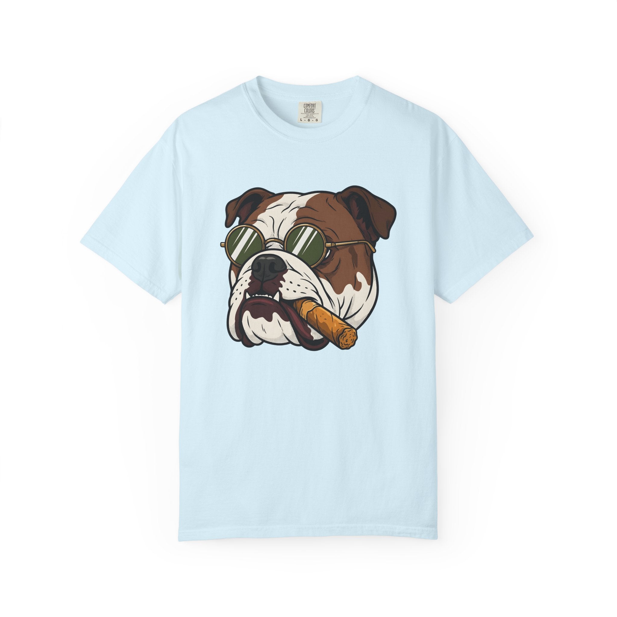 Bulldog Head Shirt Dog Jokes Gift Women Comic Tee Bulldog T-Shirt Dog Fan Cartoon Tshirt Pun Graphic Vintage Shades Tshirt