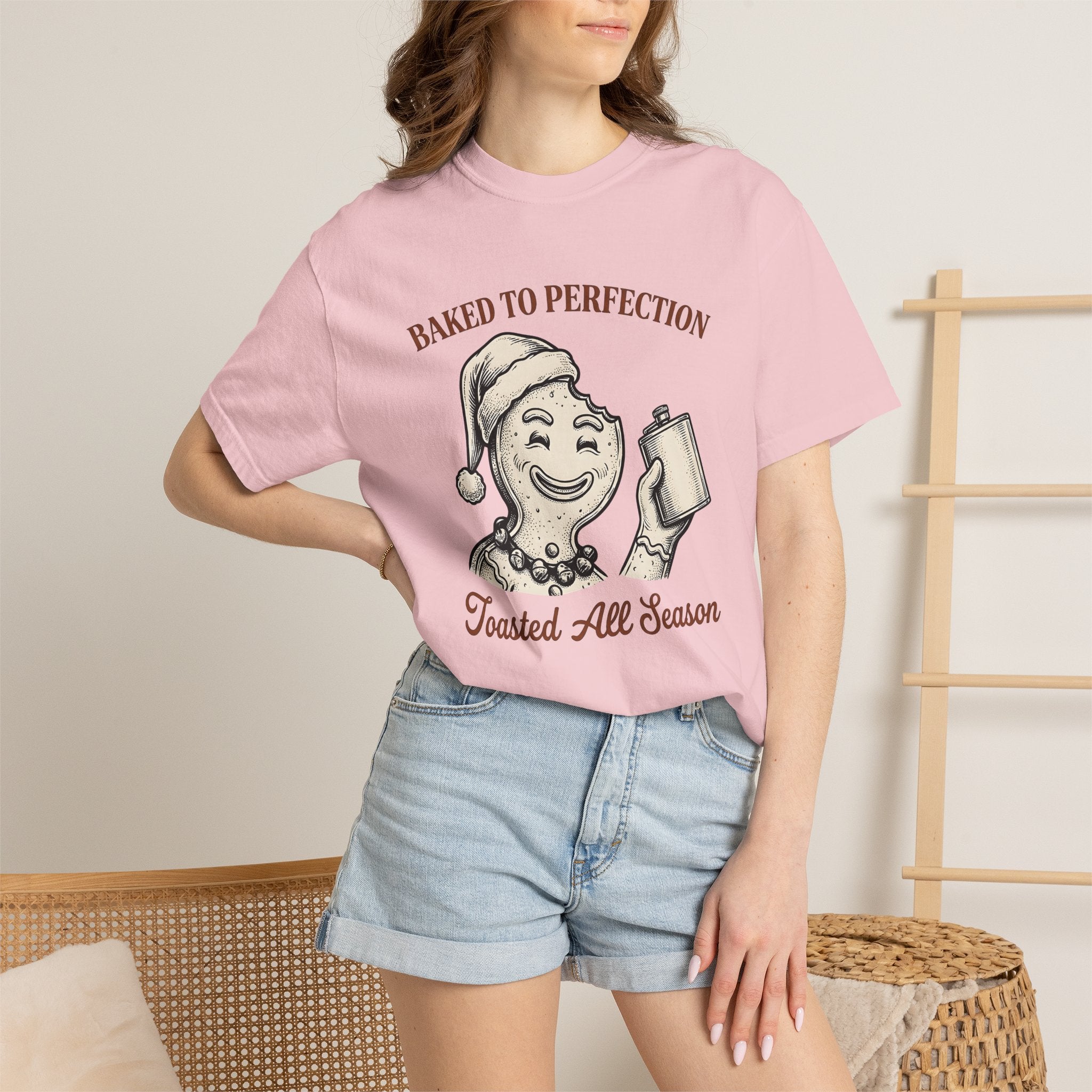 Gingerbread Biscuit Shirt Christmas Funny Gift Women Classic Tee Cookie T-Shirt Xmas Fan Gingerbread Tshirt Humor Graphic Doodle Holiday Hat