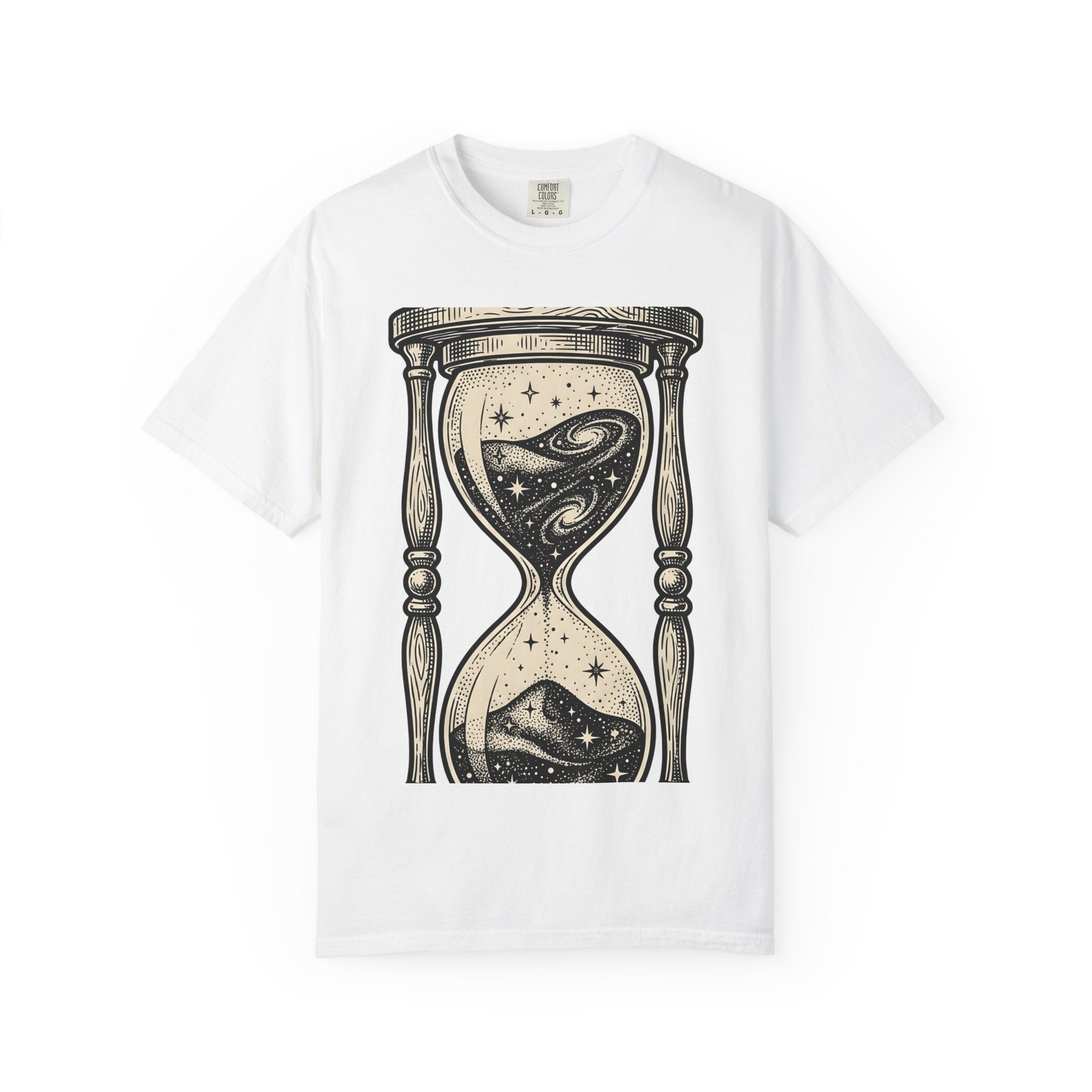 Hourglass Nebula Shirt Space Horoscopes Gift Women Drawing Tee Engraved Hourglass Space Fan Nebula Tshirt Astrology Graphic Classic Stars