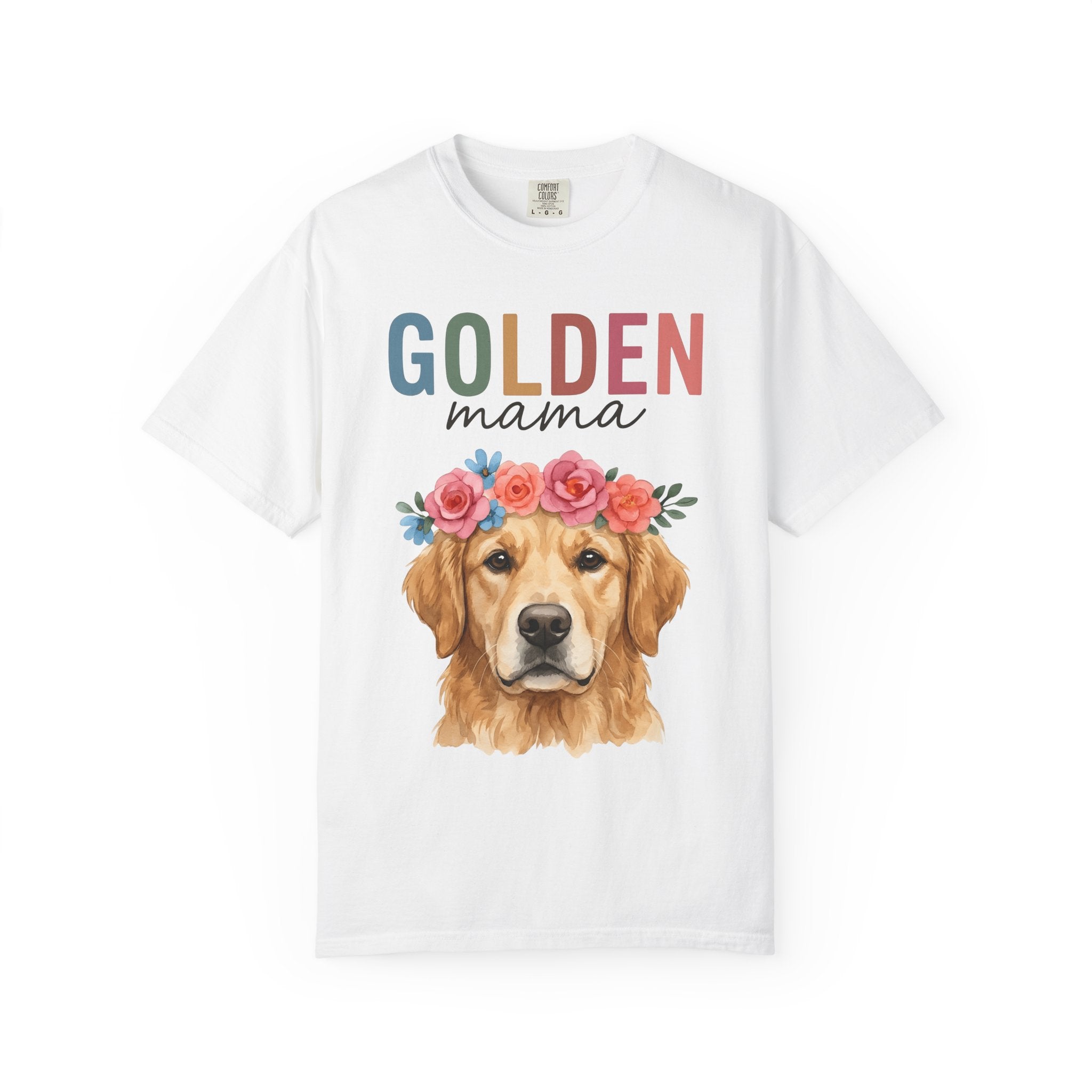 Golden Retriever Shirt Dog Botanical Gift Women Hand Painted Tee Retriever T-Shirt Dog Fan Painter Tshirt Floral Graphic Tribal Flower