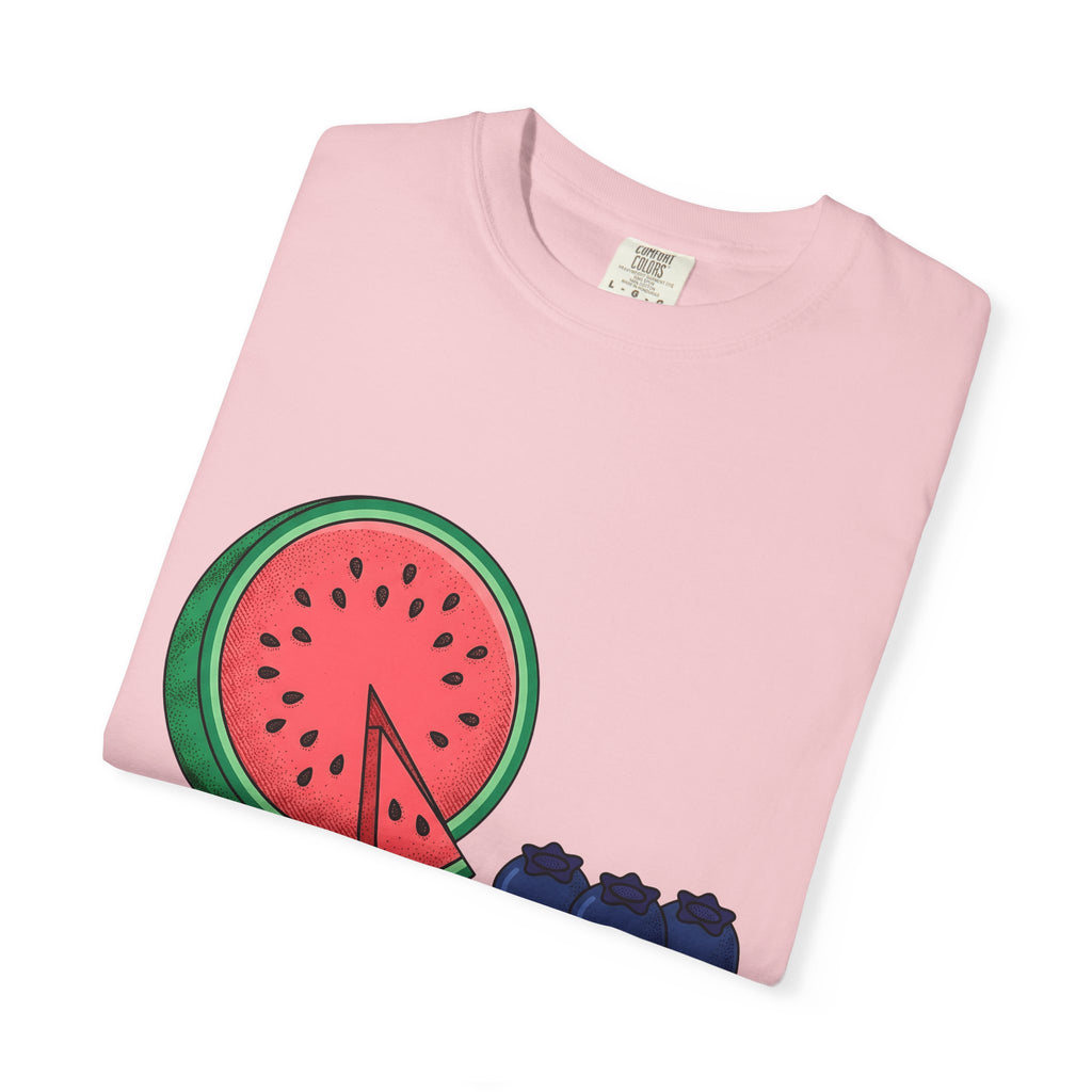 Watermelon Blueberry Shirt Summer Cuisine Gift Women Watercolor Tee Fruit Salad T-Shirt Vacation Fan Watercolour Tshirt Food Graphic