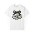 Serpent Bow Shirt Boho Chic Occult Gift Women Dark Tee Snake T-Shirt Bohemian Enthusiast Gothic Tshirt Mystic Graphic Retro Bow Tshirt
