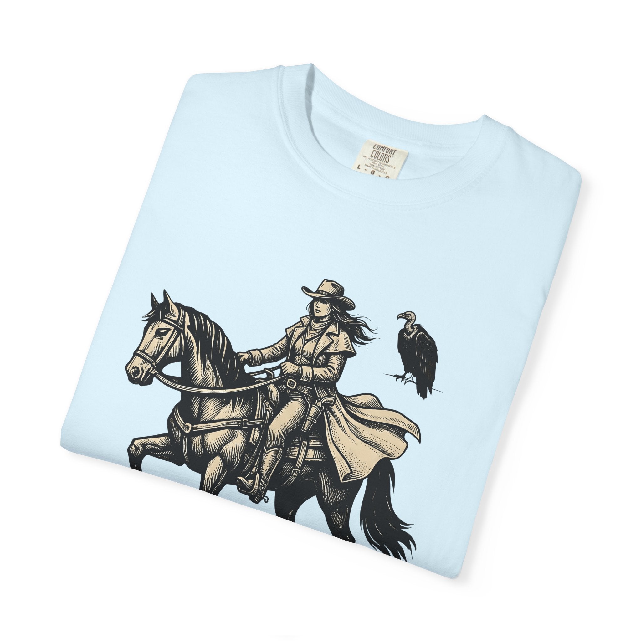 Cowgirl Horse Shirt Cowgirl Equestrian Gift Women Hand Drawn Tee Horseback T-Shirt Cowgirl Fan Handdrawn Tshirt Horse Riding Graphic Country