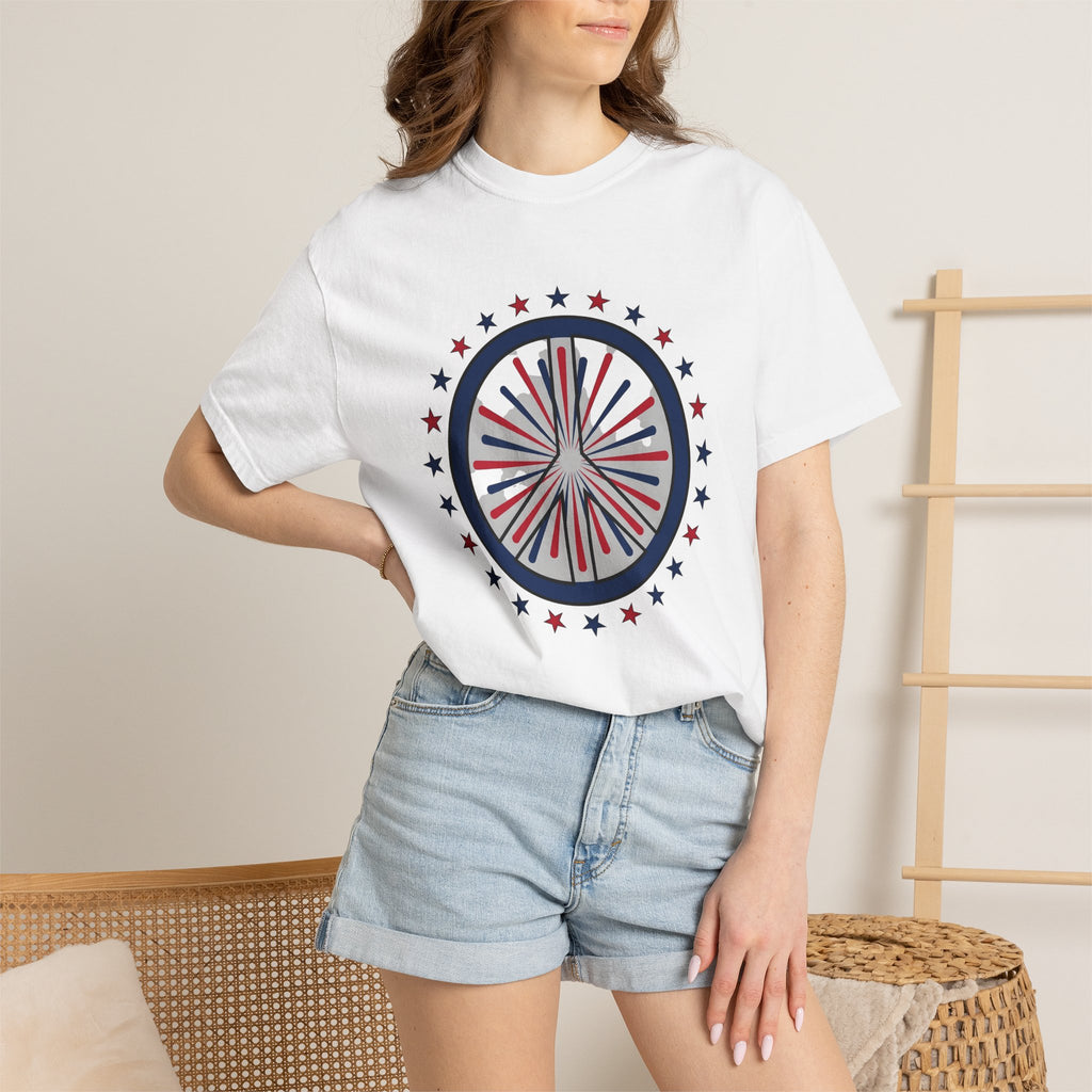 Peace Symbol Shirt 4th Of July Celebration Gift Women Retro Tee Peace Sign T-Shirt Fireworks Fan Vintage Tshirt Party Graphic Sketch Star