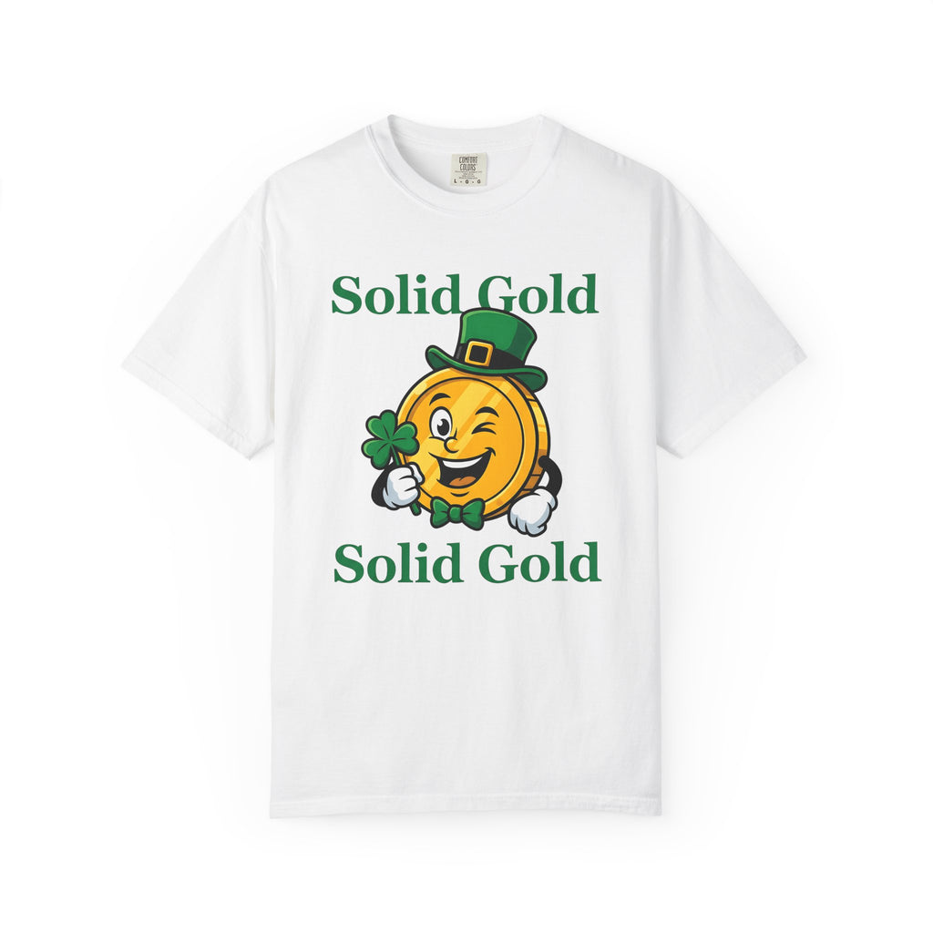 Gold Currency Figure Shirt St Patrick's Day Luck Gift Women Animated Tee Coin T-Shirt Shamrock Fan Cartoon Tshirt Fortune Graphic Bright