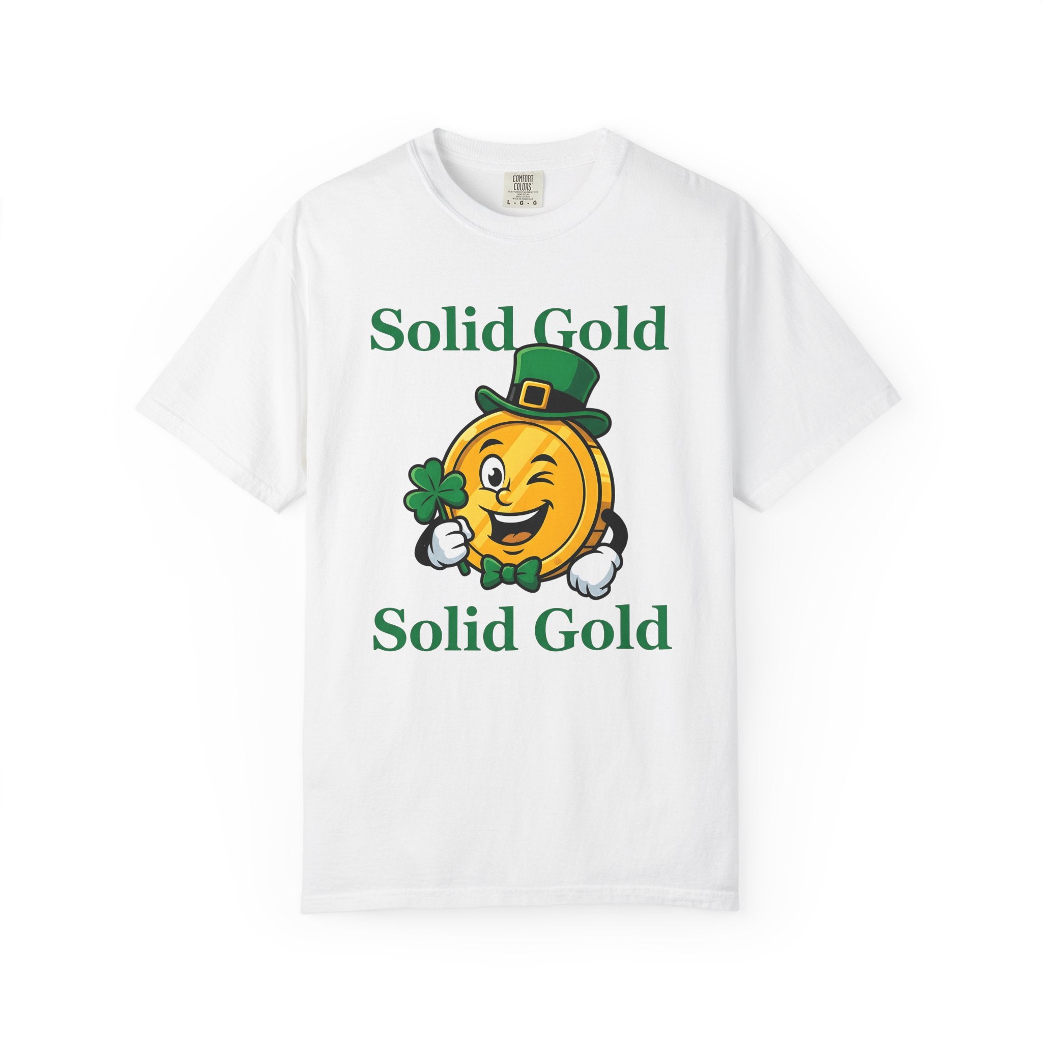 Gold Currency Figure Shirt St Patrick's Day Luck Gift Women Animated Tee Coin T-Shirt Shamrock Fan Cartoon Tshirt Fortune Graphic Bright