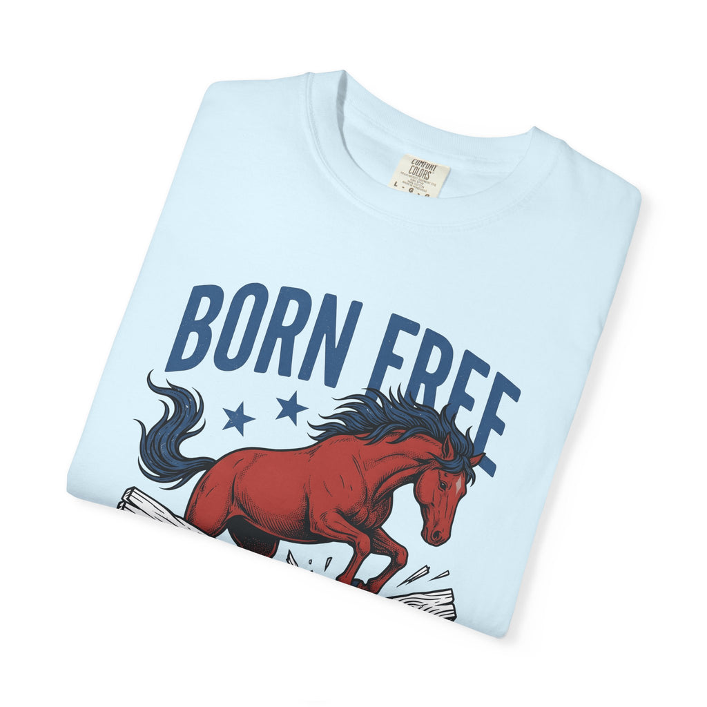 Wild Horse Shirt America Ranch Gift Women Sketch Tee Mustang T-Shirt Patriot Fan Drawing Graphic Cartoon Stars Tshirt