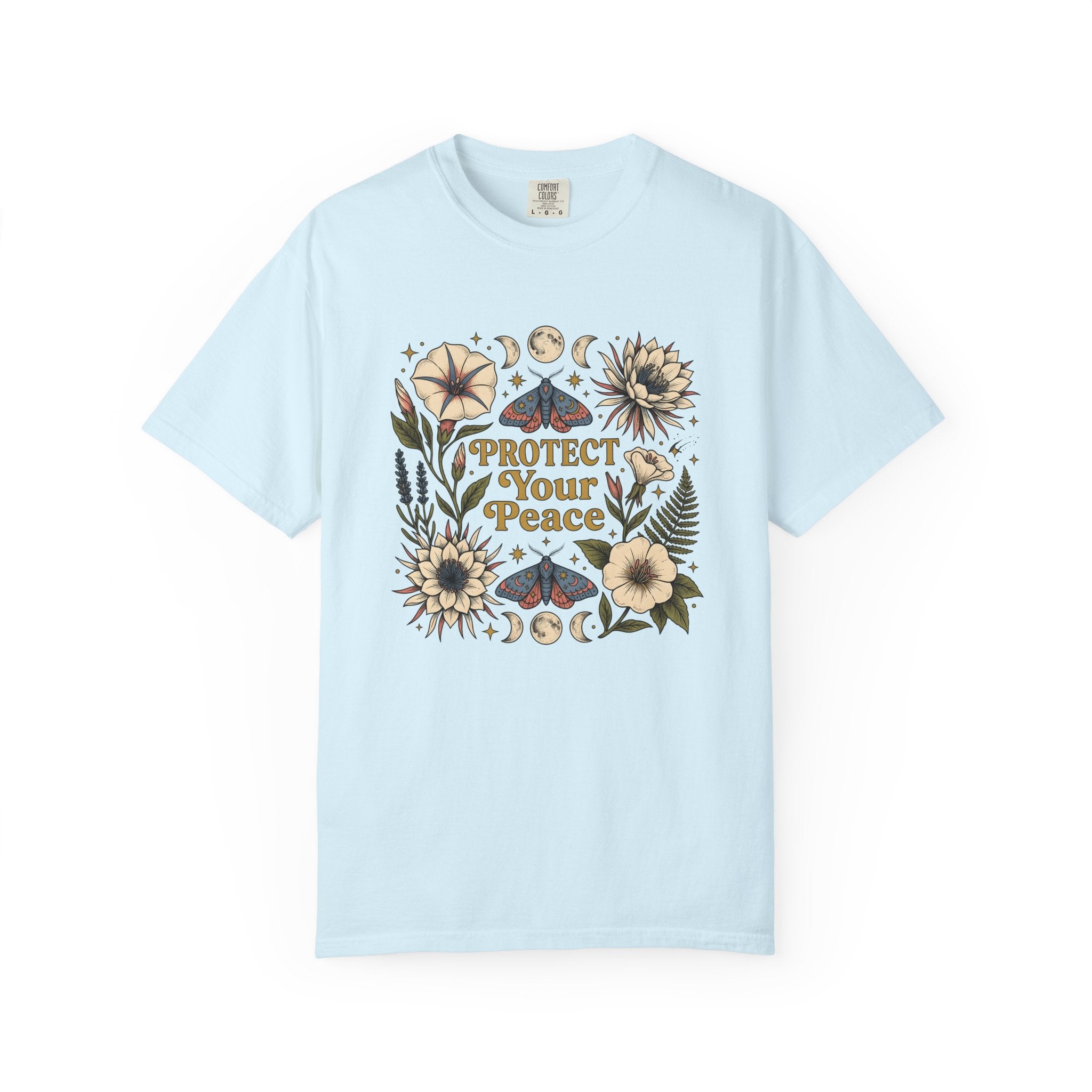 Blossom Moth Shirt Cottagecore Wildlife Gift Women Folk Tee Moth T-Shirt Cottagecore Fan Naive Tshirt Animal Graphic Rustic Moon Cycle