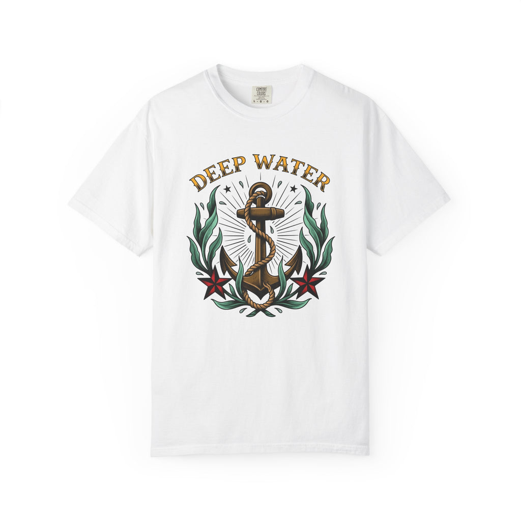 Anchor Bloom Shirt Boho Chic Sailing Gift Women Illustrative Tee Floral T-Shirt Bohemian Fan Hand Drawn Tshirt Nautical Graphic Sketch Line