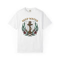 Anchor Bloom Shirt Boho Chic Sailing Gift Women Illustrative Tee Floral T-Shirt Bohemian Fan Hand Drawn Tshirt Nautical Graphic Sketch Line